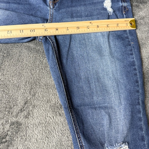 Kensie Effortless Ankle Mid Rise Distressed Blue Wash Skinny Jeans Size 6/28 - Picture 6 of 13